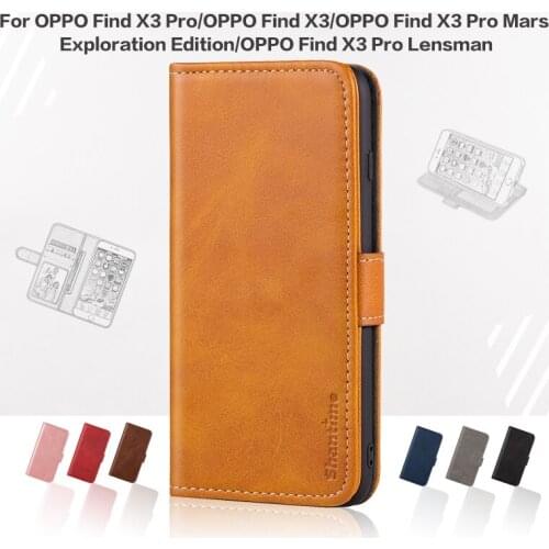 Flip Cover For OPPO Find X3 Pro Case Leather Luxury With Magnet Case For OPPO Find X3 Pro Mars Exploration Edition Phone Cover