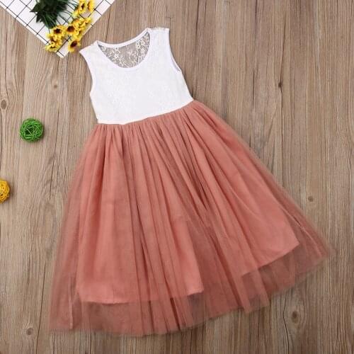 Baby Kids Girls Ruffle Dresses Princess Party Pageant Lace Tutu Dress Sundress