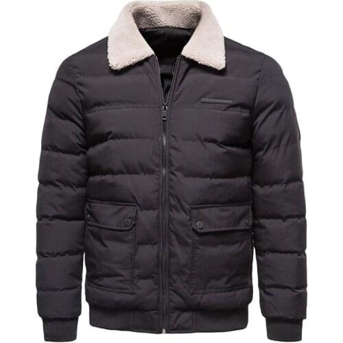 Mens coat winter coat 2020 new fur collar thick warm winter coat mens casual coat thick coat