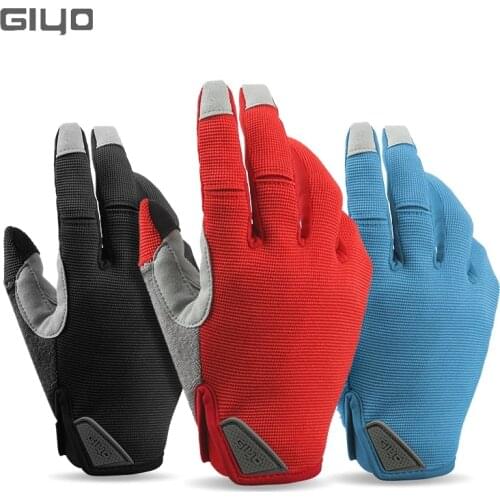 Giyo Breathable Cycling Full Finger Gloves Wear-resistant Touch Screen Bike Lycra Fabric Mittens Bicicleta Road Bike Long Gloves