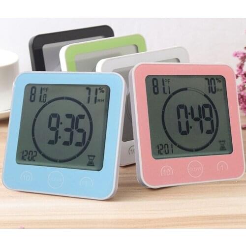 Kitchen Wall Clock Bathroom Watch Waterproof Timer for Bathtoom LCD Digital Clocks Home Decoration Accessories reloj cocina