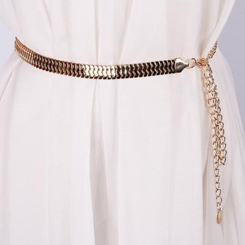 Fashion Womens Tassels Mental Gold Belt Waist Chain Belly Chain Sequins Thin Chains Women Waistband Strap Dress Accessories