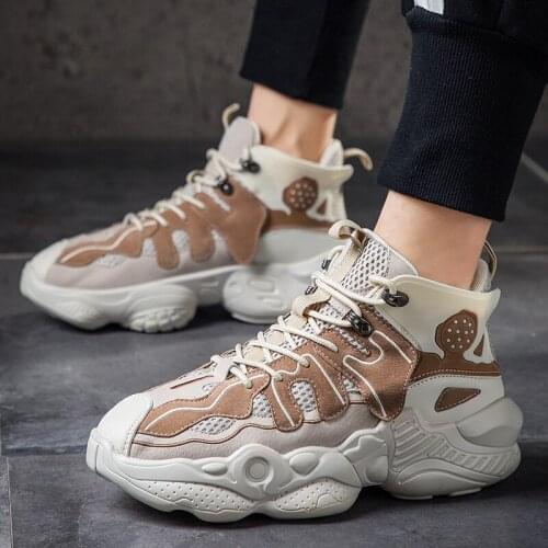 2021 High-top Basketball Shoes for Men Rubber Breathable Lace-Up Non-slip Sport Outdoor Hard Court Trainers Shoes Sneakers Men