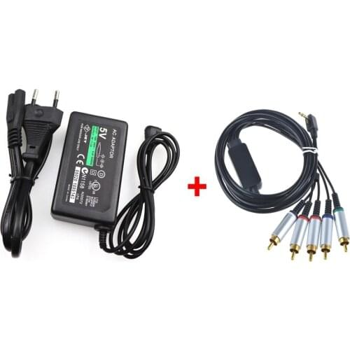 H Home Wall Charger Power Supply AC Adapter with HD TV HDTV Component Cable for PSP 1000 2000 3000