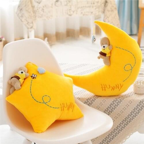 New Lovely Cartoons Stuffed Moon Star Plush Pillow Soft Cushion Kids Pillow Sofa Home Decor Birthday Gift