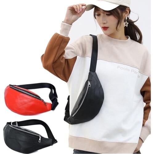 Genuine Leather Women Waist Bag Fashion Fanny Pack Money Pouch Fashion Travel Shoulder messenger Multifunction Phone Chest bag