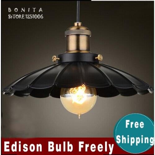 Northern Europe Iron art cord pendant light vintage Edison pendant lamp Industrial brass droplight loft