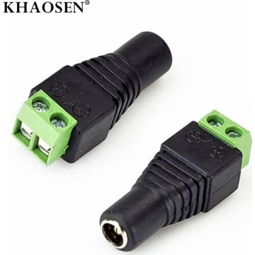 DC Power Female Plug Jack Adapter Connector Plug 2.1 x 5.5mm KS For CCTV Single Color LED strips 5050 3528 5630 3014 SMD