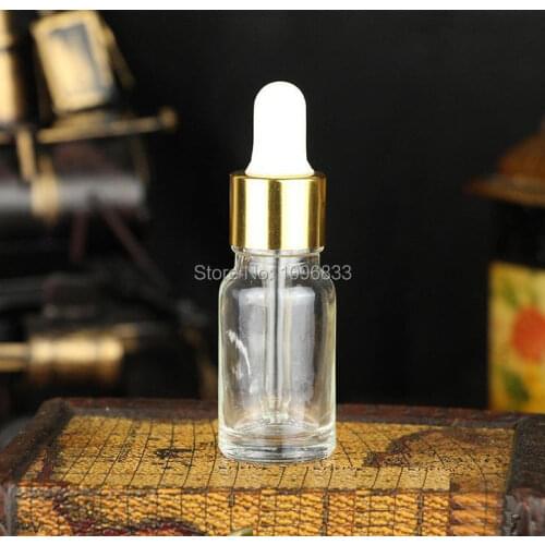 10ML Glass Bottle with Rubber Pipet Dropper, 10CC Clear Glass Bottle, Empty Glass Essential Oil Packing Bottle 10ML, 50pcs/Lot