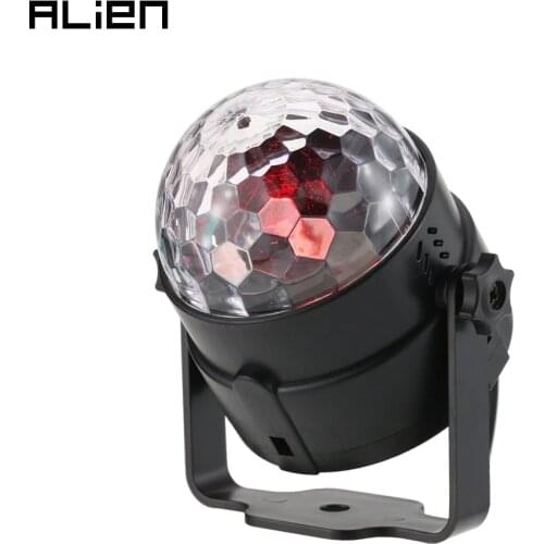 ALIEN 3W RGB LED Crystal Magic Ball DJ Disco Ball Lumiere Sound Activated Stage Lighting Effect Music Christmas Party Holiday