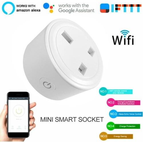 Smart WIFI Plug Socket Power Switch APP Remote Control Voice Control Timer UK Plug for Google Home Alexa