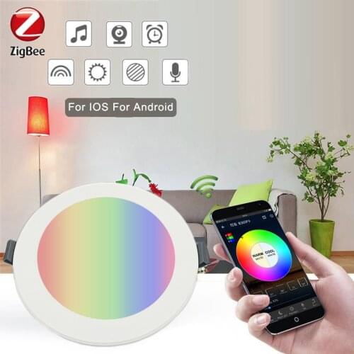 Tuya Zigbee 3.0 Downlight Smart LED Ceiling Lamp RGBCW Indoor Spot Lighting 2700-6500K Music Sync Bulb For Alexa Google Home