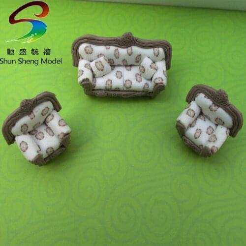 VSF15 2017 Modern living room sofa set scale 1:25--1:50 design flower dollhouse miniature model accessories