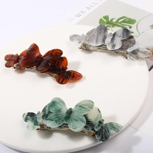 4.1 inch Butterfly Acrylic Candy Color Hair Clips for Women Geometric Barrettes BB Hairpins Hair Clamps Girls Hair Accessories