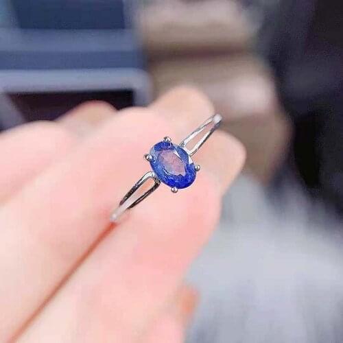 Natural Sapphire/Emearld Gemstone Simple Ring Real S925 Sterling Silver Charming Fine Wedding Jewelry for Women MeiBaPJFS