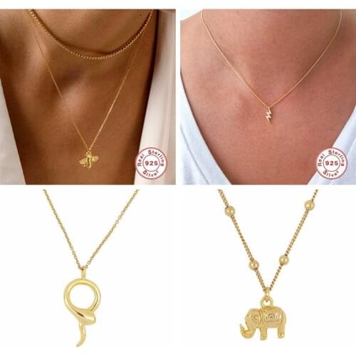 925 Sterling Silver Luxury Collares Mujer Cartoon Animal Pendant Necklace For Women Girls lovers' Female Birthday Jewelry Gift