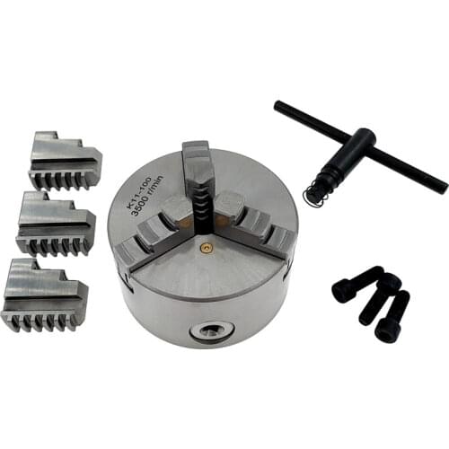 1Set K11 100 3-Jaw Lathe Chuck Manual Self-Centering Metal K11-100 Lathe Chuck With Jaws Turning Machine Tools Accessories