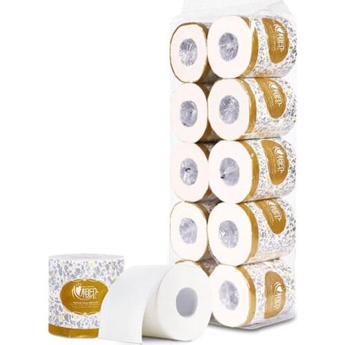 10 Rolls 208 Pieces/ Volume High Quality Roll Toilet Paper Tough 3 Layer Native Wood Baby Infant Soft Papers Business Tissue /40
