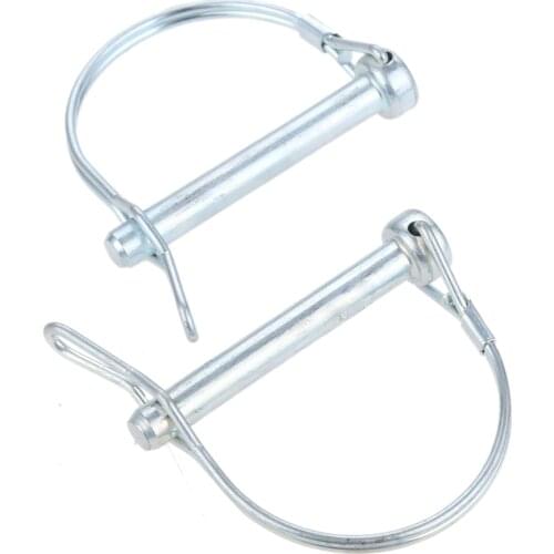 2pcs M8*60mm Quick Lock Release Trailer Truck Coupler Safety Pin Bicycle Stroller Cargo Boat Hitch Hook Clip D shape Buckle Pin