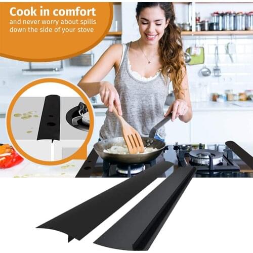 21/25 inches Anti-fouling Seal Strip Stove Counter Cover Silicone Cooktop Crack Sealed Strip Heat Resistant Stovetop Protector