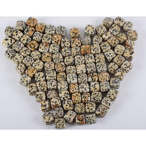230 g Dalmatian Tumbled Stone Irregular Cube Polishing Natural Quartz Crystal Palm Stone Bead Chakra Healing Specimen Decor
