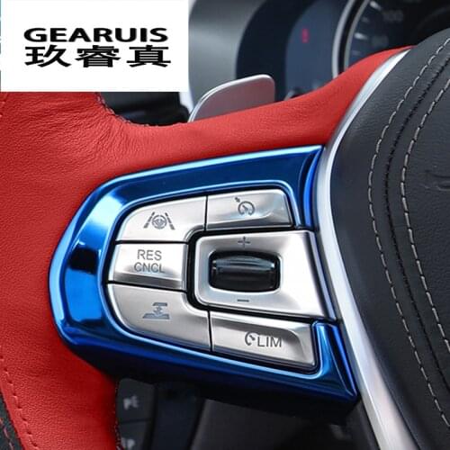 Car styling steering wheel buttons Covers Stickers decoration Trim for BMW G30 G38 5 series 2018 2019 Interior auto accessories
