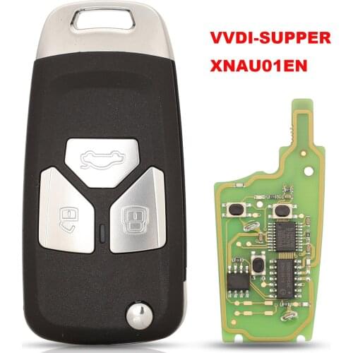 XHORSE jingyuqin XNAU01EN Wireless VVDI Universal Flip Remote Key For Audi Style With 3 Buttons