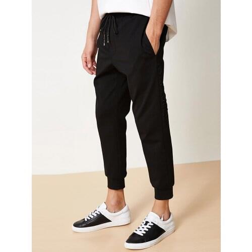 BOSIDENG New Korean style pants mens pants cotton pants adjustable waist B80916069