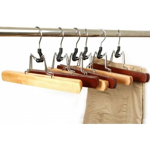5pcs/lot Wood Hanger Non-trace Antiskid Wooden Clothes Hangers