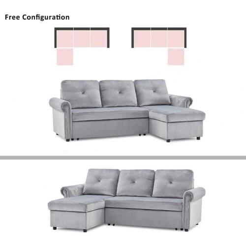 3 Colors 1 Set Good Cozy 3-seater Sectional Couch Supplies Breathable Sofa Sleepers Super Soft Cushion for Household