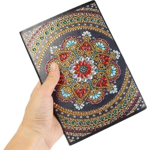 DIY Mandala Special Shaped Diamond Painting Notebook 50 Pages A5 Notebook for Student School Office Supplies