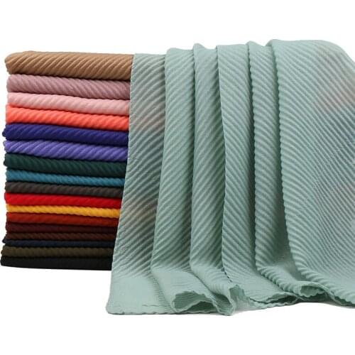 Big size TR cotton wrinkle scarf ribbed shawl plain muslim headband women stripe scarves wraps 20pcs/lot