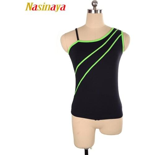 Customized Figure Skating Vest Underwaist T shirt Tops for Girl Women Training Ice Skating Patinaje Gymnastics no sleeve colors