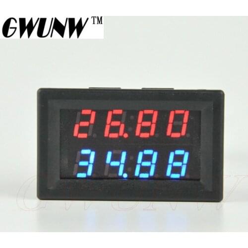GWUNW BY42A 200V 50A DC 4 BIT Digital Voltage Ammeter Current Tester Meter Voltmeter Dual Display Red Blue Green LED