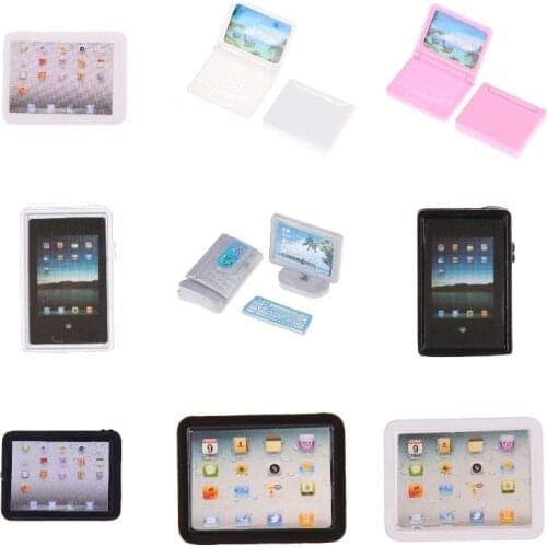 1/12 Computer Laptop Model Simulation Tablet PC Toys Dollhouse Miniature Accessories Doll House Decoration Furniture Toy