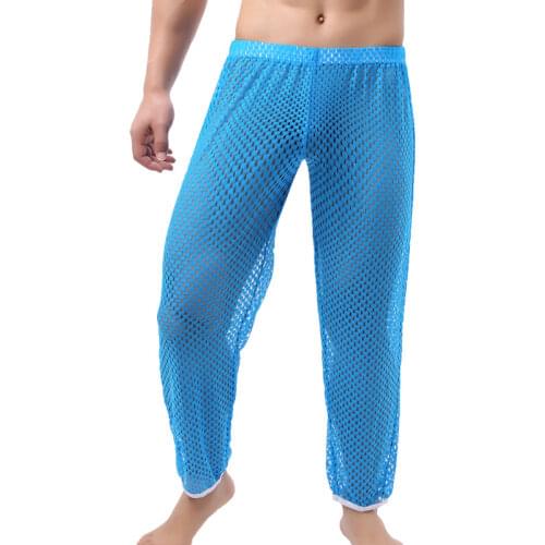 Pajamas men pijama hombre ropa interior hombre see through home pants sexy mesh underwear pajama pants sleepwear men underpants