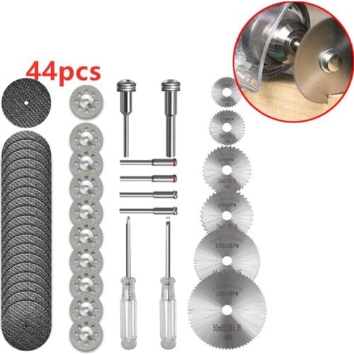30/32/40/44pcs Grinding Wheel Set Woodworking Diamond Resin Cutting Disc Saw Blade Mini Saw Bladeser Power Tool for Dremel Drill