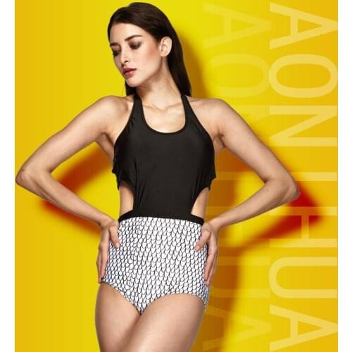 2019 New Sexy one piece swim suits high waist Swimsuit Swimwear Women Black Bathing Suit Women thong monokini swimsuits