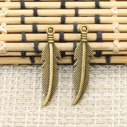 Wholesale 4-50Pcs Feather Charm Pendant For Make Necklaces, Bracelets, Keychains And Earrings DIY Jewelry Aesthetic Accessories