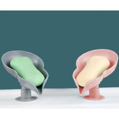 Diversion Type Plastic Soap Box Rack Leaf-shaped Soap Dish Vertical Shelf Creative Bathroom Non-perforated Drainage Soap Box
