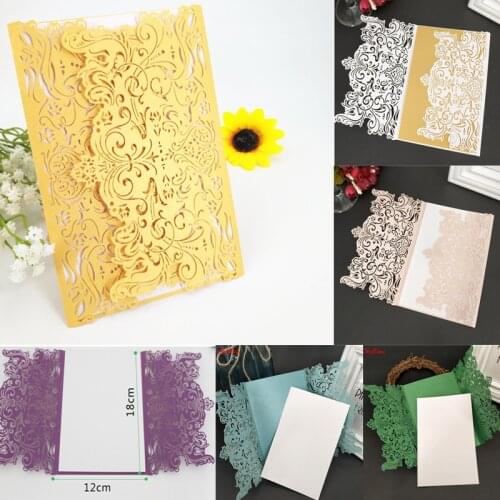 1/10pcs lot European High-end Pink Wedding Invitation Card Laser Cut Floral Glittering Engagement Baptism Invitations 6Z SH073