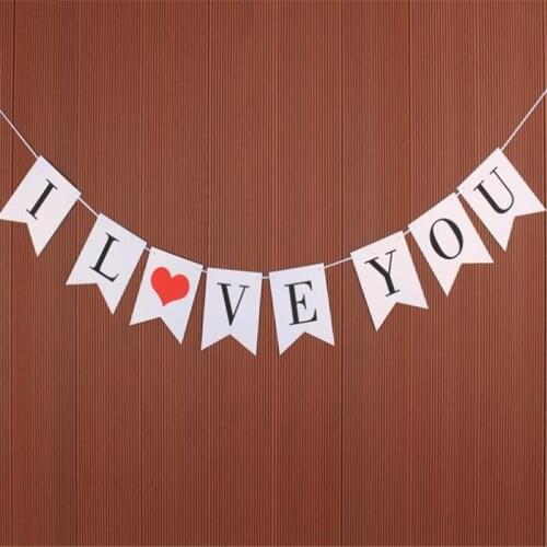 Romantic Letter Pull Flower Banner Decoration Paper Pull Flag Banner DIY Party Layout Ornament