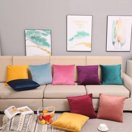 Ins Modern Minimalist Velvet Flannel Pillowcase Leisure Sofa Cushion Cover Solid Color Suede Comfortable Pillow Cover Skin Soft