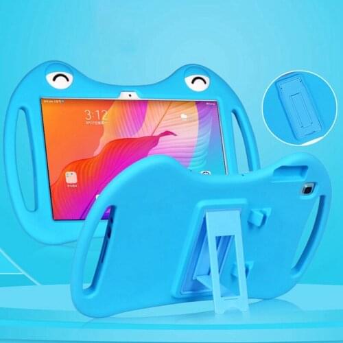 Shockproof Silicone Handle Tablet Shell for Huawei Matepad T10 T10S C3 9.7 Honor X6 Case 3D Frog Stand Kids Cover Pen Slot Funda