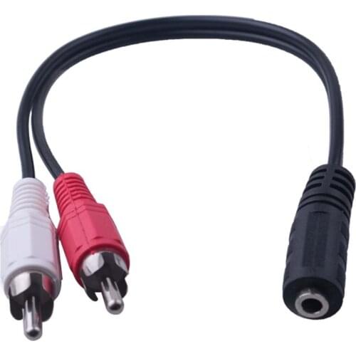 Universal 3.5mm Stereo Audio Jack Female to 2 RCA Male Socket 3.5 Headphone Y Cable Splitter Adapter Cable