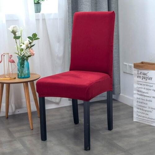 Wine Red Solid Simple Nordic Chair Cover Slipcover Sofa Spandex/Polyester Fabric Stretch Elastic Chair Protector Banquet