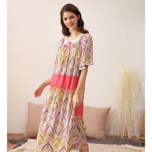 WomenS Long Sleeves Spring And Autumn Cotton Modale Loose Fat Nightgown Home Wear Pregnant Women Can Wear Large Size Nightdress