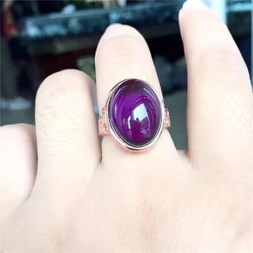Crystal Color Of Love s925 Silver woman ring Rose Gold Shifting Mosaic Egg Noodle Natural stone Female Ring
