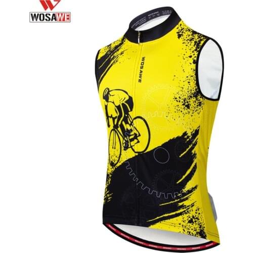 WOSAWE Cycling Vest Summer Sleeveless Reflective Running Vest MTB Bike Bicycle Mesh Bicycle Sportwear Breathable Ropa Ciclismo