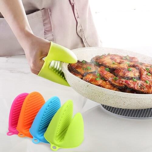 1pc Thicken Oven Glove Silicone Baking Oven Mitts Microwave Kitchen Gadgets Insulation Non Stick Anti-slip Grips Bowl Pot Clips